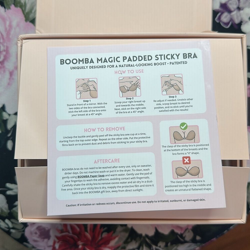 BOOMBA Magic Padded Sticky Bra Size F SAND 32G 34F 36E 38D 40C 42B - Picture 7 of 11